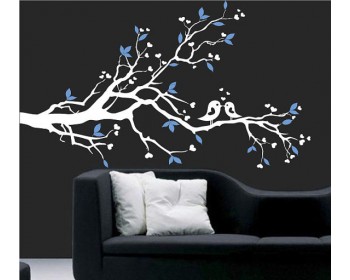 Plum Blossom Branch Wall Decal with Loving Birds Nursery Vinyl Tree Stickers Plum Blossom Branch Wall Decal with Loving Birds Nursery Vinyl Tree Stickers